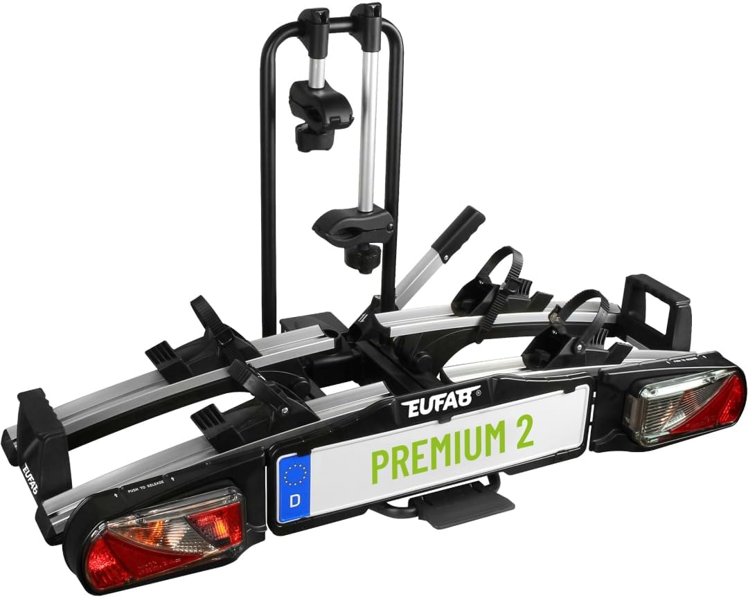 EUFAB 11521 Fahrradträger 2, Oversize und Y-Rahmen bis Ø6 cm geeignet, Nutzlast 60 kg Eigengewicht ca, 17 kg Abmessungen (BxHxT) ca