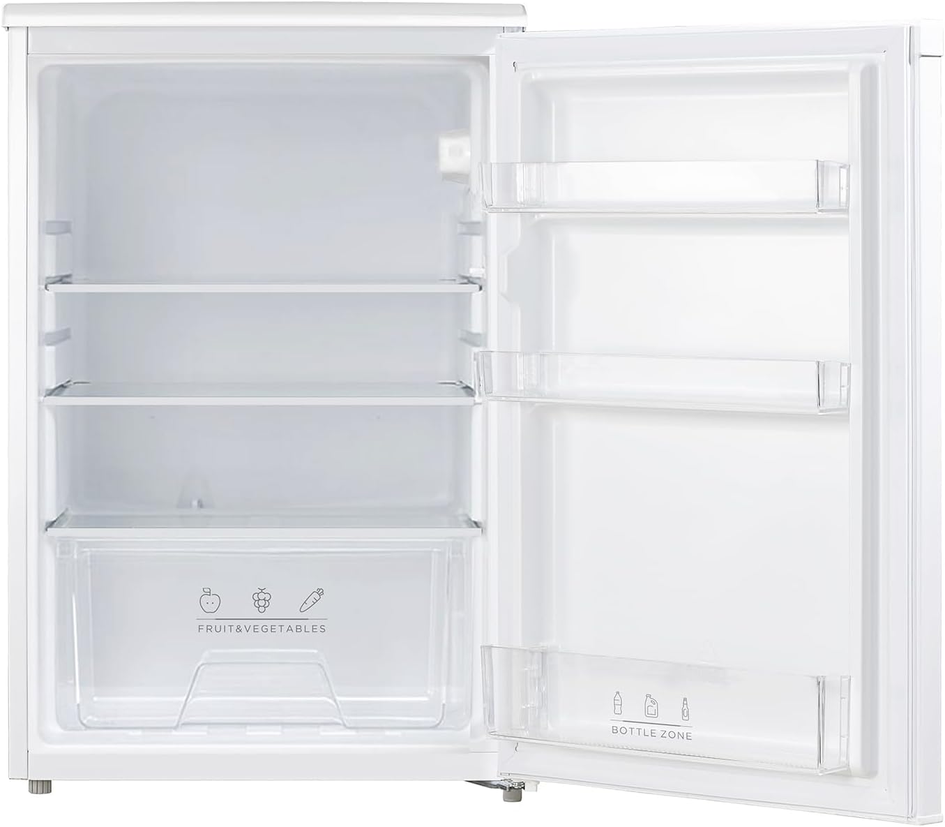 Comfee RCD133WH3(E) Kühlschrank, 84.5 cm Hx55.3 cm B, Inverter-Kompressor, LED-Beleuchtung, 131L Kühlschrank ohne Gefrierfach, 72 kWh pro Jahr