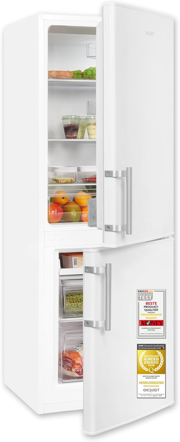 Kühl-Gefrierkombination freistehend, 173 l, 50 cm breit, die tiefe des Geräts 101,0 cm, 40 dB, LED, Kühlschrank mit Gefrierfach, Türalarm