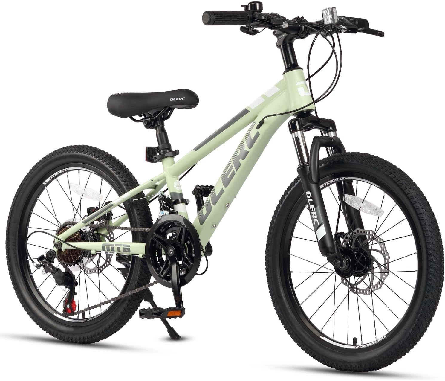 Glerc Skyline Kinder-Mountainbike mit 21-Gang-Schaltung, Federgabel und Scheibenbremsen, 20- oder 24-Zoll-Variante, mehrere Farben