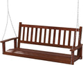 COSTWAY Hängebank aus Massivholz, Hollywoodschaukel bis 360 kg belastbar, 168 × 65 × 63 cm, 170 cm, 3-Sitzer Gartenschaukel zum Aufhängen