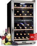 Klarstein Weinkühlschrank, Display, Getränkekühlschrank Schmal, Kühlschrank mit Glastür, Getränkekühlschränke Freistehend, Weinkühlschrank Klein