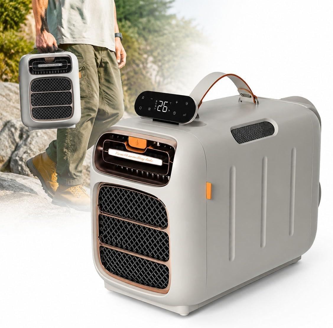 Klimaanlage, für Wohnmobil, tragbar, 420 W geringer Stromverbrauch, 4800 BTU, 42 dB, 12-Stunden-Timer, Fernbedienung, Display, Luftentfeuchter