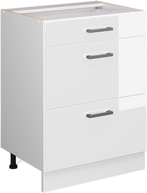Vicco Küchenunterschrank R-Line, 60 cm mit Schubladen, Stauraum, einer Melaminharzbeschichtung