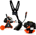FUXTEC FX-MS152 Benzin-Motorsense und Freischneider, 52 cm³, 3 PS, 2-Takt, 3-Zahn-Messer, Doppelfadenkopf, Easy Starter, Tragegurt