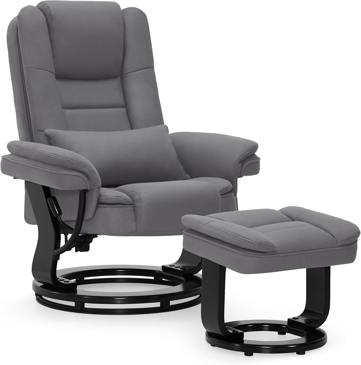 M MCombo Relaxsessel mit Liegefunktion, bis 120 Kg Belastbarer TV-Sessel für Wohnzimmer, 360 Drehbarer Fernsehsessel, 9099 (Mikrofaser, verstellbar