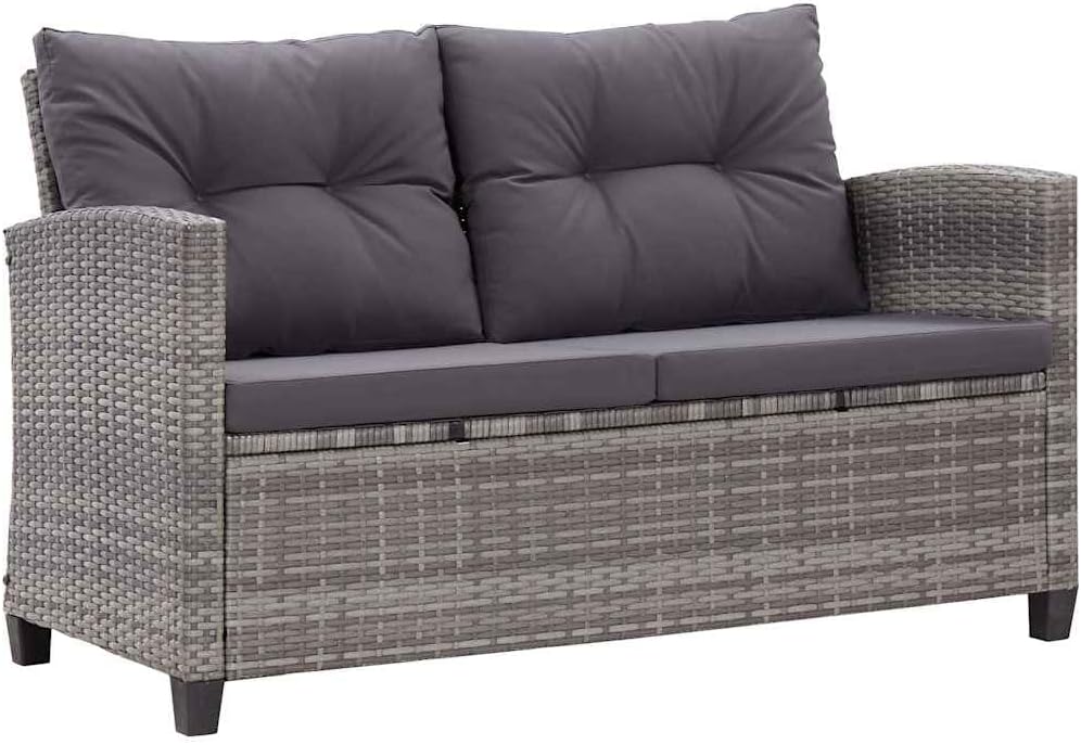 vidaXL Gartensofa 2-Sitzer mit Kissen Lounge Sofa