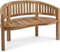 SAM 2-Sitzer Bananenbank Banana, 120 cm Sitzbank, 120 cm Sitzbank, Teak-Holz, Massive Holzbank, Platz für bis zu 2 Personen