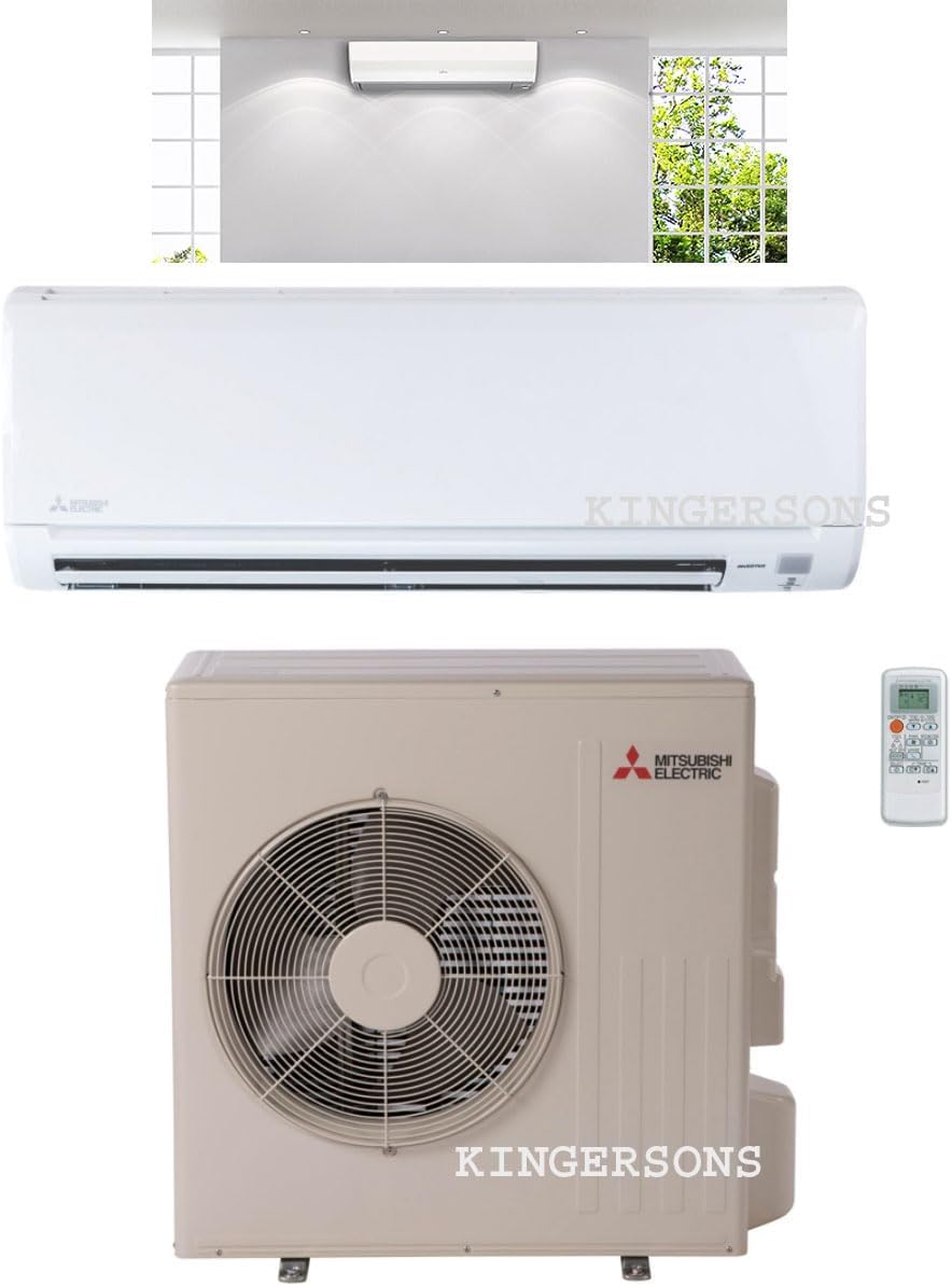 Mitsubishi 24,000 BTU SEER 18 Wall Mount Ductless Mini-Split, Timer, Inverter