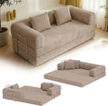 skølm Lofn Schlafsofa, Vollschaumcouch in Taupe 200 cm breit, 200 × 150 cm großen Liegefläche ausklappen, 2 Sitzer Couch ausklappbar zum Bodensofa