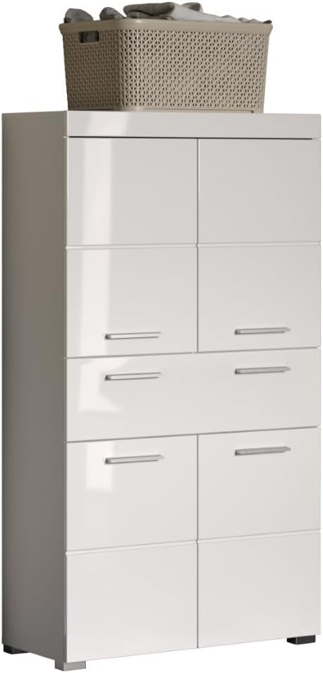trendteam smart living Schrank, (BxHxT) 73 × 130 × 31 cm, Stauraum, Badezimmerschrank breit mit 4 höhenverstellbaren Einlegeböden
