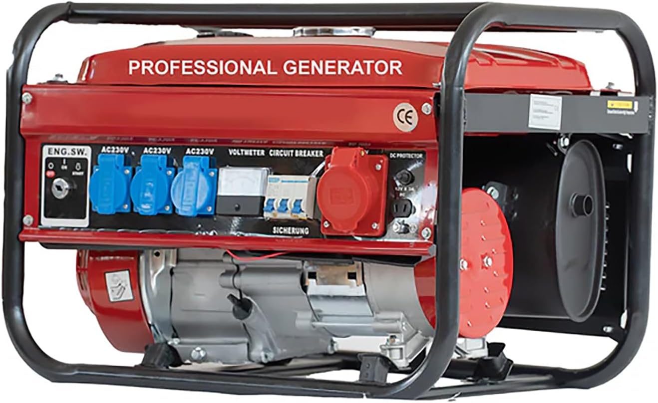 Notstromerzeuger Stromerzeuger Generator Stromgenerator Aggregat 6500 W, Luftkühlung, 6,5HP, 4-Takt, 12V, 220, 380V