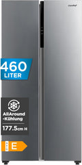 Comfee' RCS609IX2 Side-by-Side, NoFrost, Inverter, Display, Stauraum, Schnellkühlen