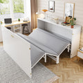 Schrankbett 140 × 200 cm, Klappbares Doppelbett mit Matratze und Lattenrost, Wandbett Klappbett mit Schrank