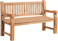 CLP Teakbank Jackson V2 I Wetterfeste Holzbank mit Rückenlehne I Stabile Gartenban, Größe:150 cm, Farbe: Teak, wetterbeständig