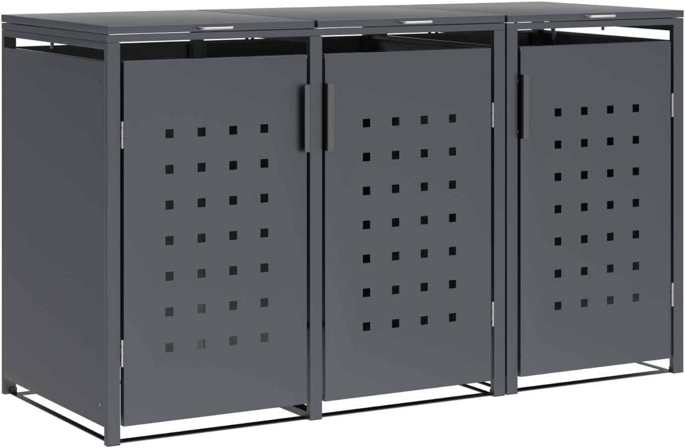 DEGAMO Mülltonnenbox 3-er Mülltonnenhaus Trier für 3X Tonnen 120 Tisch, 120 Liter, Farbe anthrazit