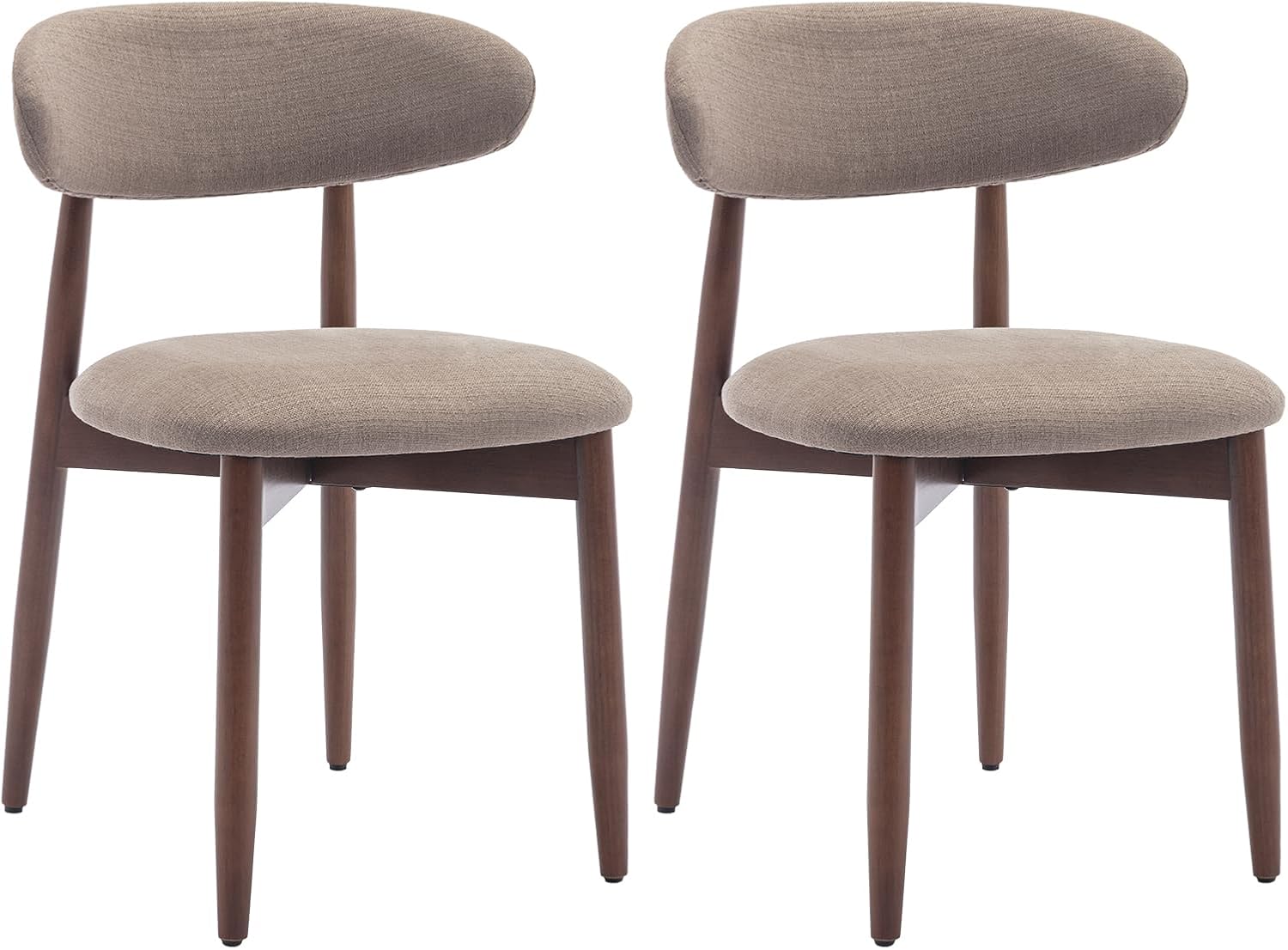 COLAMY Esszimmerstühle 2er Set Stuhl, Stoff Dining Chairs mit Back und Holzbeinen für Esszimmer