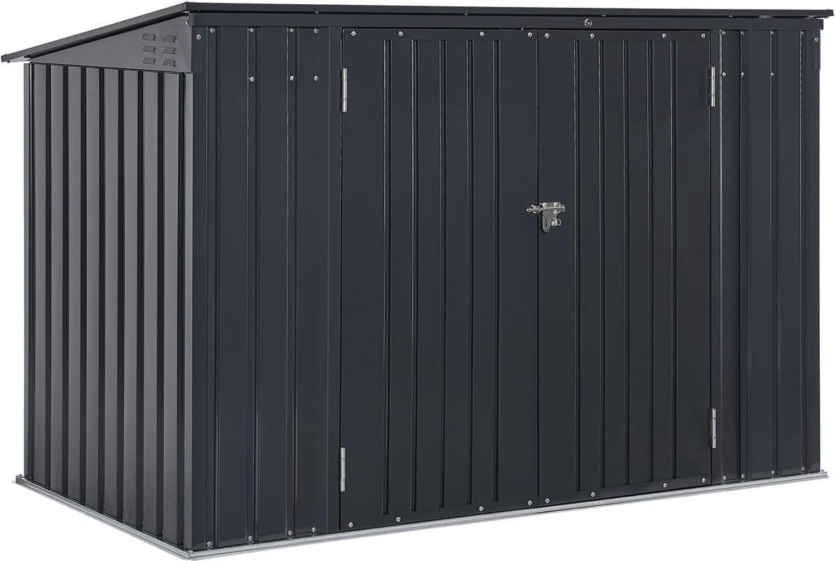 Juskys 3er Mülltonnenbox Namur 3 × 120 Liter Tonnen Fahrrad, 120 Liter, Stauraum, 2m², 2 Türen, wetterbeständig
